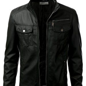 RNZ Black Premium Faux Leather Jacket